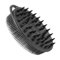 Массажная щетка-мочалка для душа, для тела и волос двойная черная