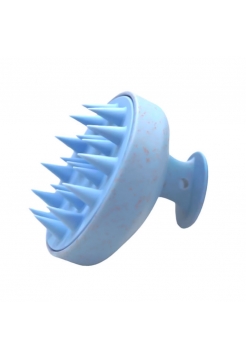Круглая щетка-массажер Medavita для кожи головы силиконовая голубая