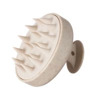 Кругла щітка-масажер Medavita для шкіри голови силіконова бежева