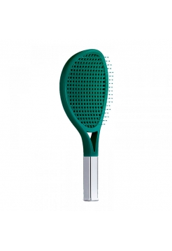 Продувная массажная щетка-браш Tennis Style Hair Brush для всех типов волос ультрамягкая зеленая