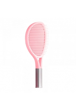 Продувная массажная щетка-браш Tennis Style Hair Brush для всех типов волос ультрамягкая розовая