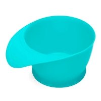 Перукарська миска для фарбування волосся, масок, фарби пластикова з прогумованим дном MР9 (320 мл) бірюзова