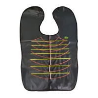 Коротка перукарська накидка-пеньюар для стрижки чорна