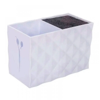 Настільна підставка-тримач для перукарського інструменту, ножиць подвійна біла