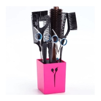 Настільна підставка-тримач для перукарського інструменту, ножиць одинарна рожева