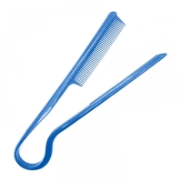 Парикмахерская расческа-зажим V3 для кератинового выпрямления термостойкая, пластиковая цельная синяя