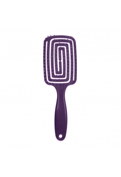 Продувная щетка для распутывания и укладки волос феном прямоугольная фиолетовая