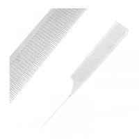 Гребінець для вуального мелірування з металічним хвостиком шпикулем однорядний, 26 см білий