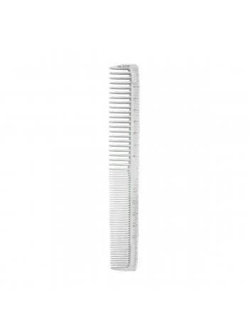Комбінований гребінь планка Dr.Tsang Japan Comb G125 для стрижки волосся з розміткою, 180 мм білий