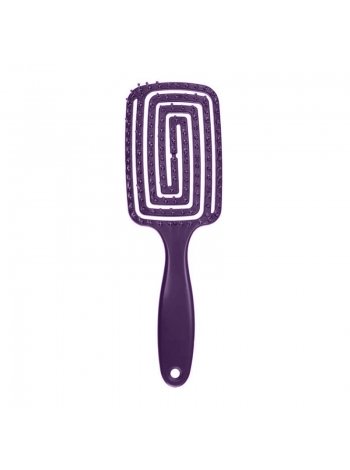 Продувна щітка для розплутування та укладання волосся феном прямокутна фіолетова