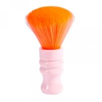 Щітка-змітка волосся з шиї після стрижки для перукаря барбера, кругла щетина, 150 мм помаранчева