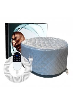 Електрична термошапка сушуар Happy Hair Lux Spa Cap для масок, ламінування і лікування волосся в коробці сіра