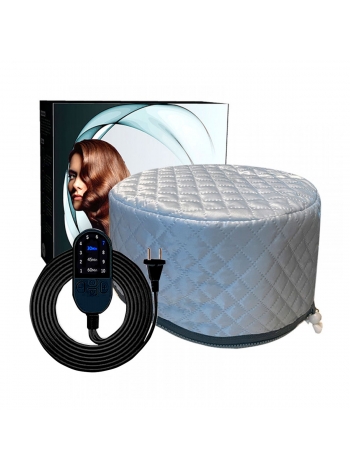 Электрическая термошапка сушуар Happy Hair Lux Spa Cap для масок, ламинирования и лечения волос в коробке серая