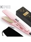 Профессиональный утюжок Kipozi для кератинового выпрямления волос c титановыми пластинами и дисплеем розовый