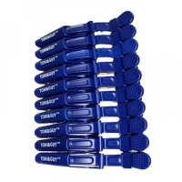 Затискачі-крокодили для волосся TONI&GUY пластикові (упаковка 10 шт) сині