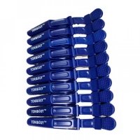 Затискачі-крокодили для волосся TONI&GUY пластикові (упаковка 10 шт) сині