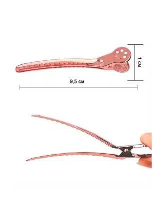 Зажимы-шпильки для стрижки волос проборные Утка металлические 9,5 см набор 6 шт. медные