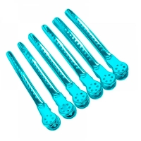 Затискачі-шпильки для стрижки волосся пробірні Качка металеві 9,5 см набір 6 шт. блакитні