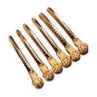 Зажимы-шпильки для стрижки волос проборные Утка металлические 9,5 см набор 6 шт. золотые