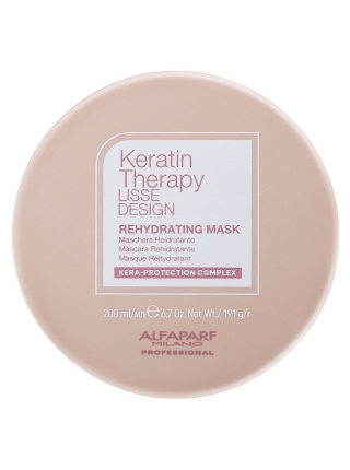 Кератиновая маска Alfaparf Lisse Design Keratin Therapy Rehydrating Mask для увлажнения сухих и поврежденных волос 200 мл