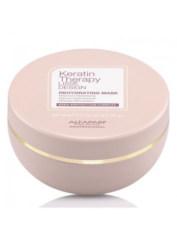 Кератинова маска Alfaparf Lisse Design Keratin Therapy Rehydrating Mask для зволоження сухого і пошкодженого волосся 200 мл