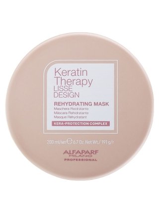 Кератинова маска Alfaparf Lisse Design Keratin Therapy Rehydrating Mask для зволоження сухого і пошкодженого волосся 200 мл