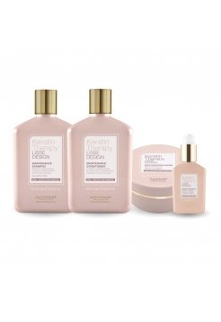 Набор Alfaparf Milano Lisse Keratin Therapy QUAD-1 шампунь, кондиционер, маска, сыворотка для блеска и шелковистости волос 2x250+200+125 мл