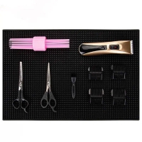 Термостойкий коврик для плойки, утюга резиновый парикмахерский черный 45х30 см