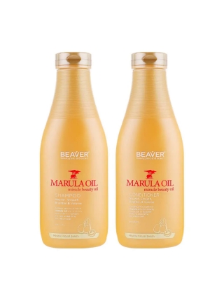 Питательный набор Beaver Marula Oil Conditioner шампунь и кондиционер для сухих и поврежденных волос с маслом Марулы