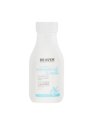 Разглаживающий шампунь Beaver Coconut Oil & Milk Shampoo для сухих и непослушных волос с кокосовым маслом