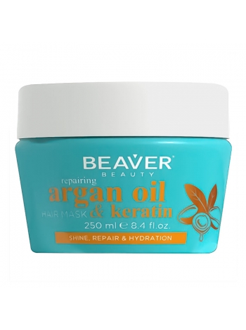 Восстанавливающая маска Beaver Argan Oil & keratin Hair Mask для поврежденных волос с аргановым маслом, 250 мл