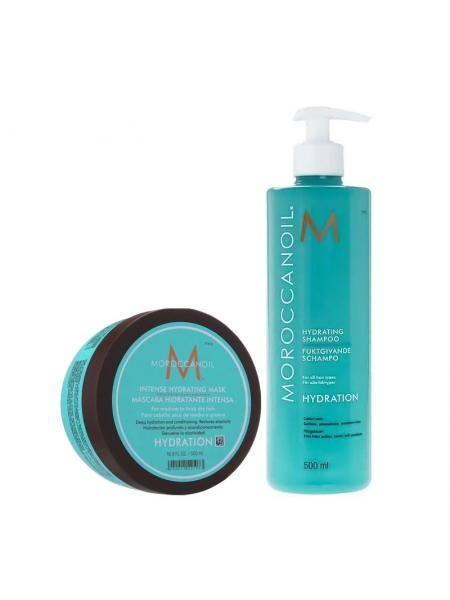 Зволожуючий набір Moroccanoil Hydrating шампунь і маска для сухого та фарбованого волосся