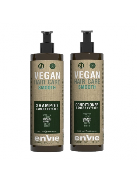 Разглаживающий набор Envie Vegan Smooth Bamboo Extract шампунь и кондиционер для волос (EN856/EN862), 2х250 г (разлив)