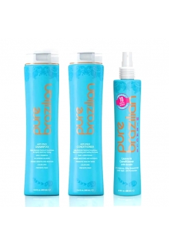 Разглаживающий набор для волос Pure Brazilian Acai Anti-Frizz шампунь, кондиционер и спрей 400/400/200 мл