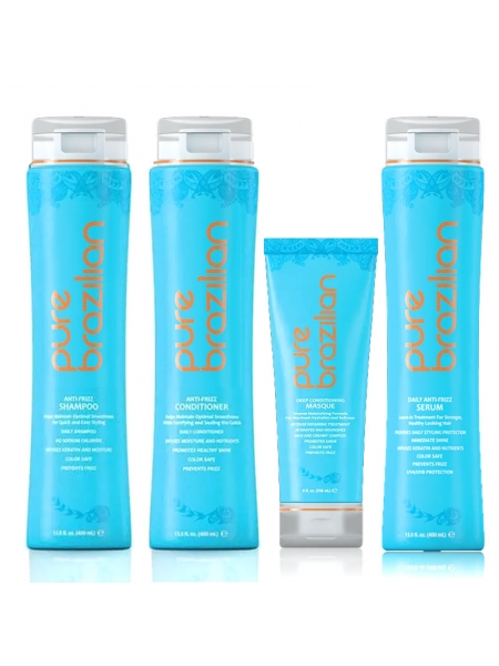 Розгладжуючий набір для волосся Pure Brazilian Acai Anti-Frizz 400/400/237/400 мл