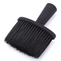 Щетка сметка волос после стрижки для парикмахера, барбера овал с черной ручкой Barber Shop Black, 140х100 мм