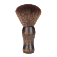 Щетка-сметка волос с шеи после стрижки для парикмахера барбера круглая натуральное дерево, 150 мм