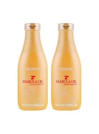 Живильний набір Beaver Marula Oil Conditioner шампунь та кондиціонер для сухого і пошкодженого волосся з олією Марули