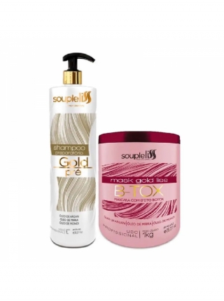 Набір випрямляючого ботоксу SoupleLiss B-tox Gold Liss, 2х500 г (розлив)