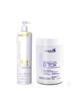Набор ботокса SoupleLiss Máscara Matizadora B-tox Blond  для блонда, 2х50 г (разлив)
