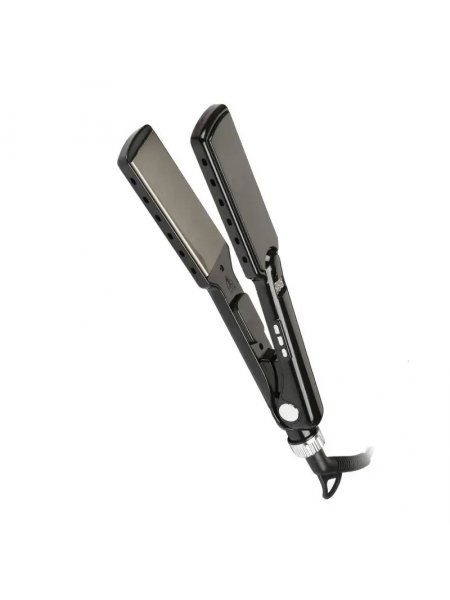Праска випрямляч для вирівнювання волосся Happy Hair Curve Titanium Flat срібляста з титановими пластинами
