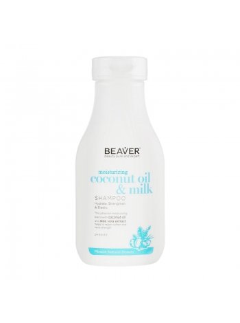 Разглаживающий шампунь Beaver Coconut Oil & Milk Shampoo для сухих и непослушных волос с кокосовым маслом