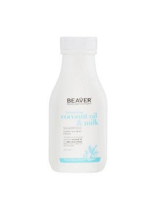 Розгладжуючий шампунь Beaver Coconut Oil & Milk Shampoo для сухого та неслухняного волосся з кокосовою олією