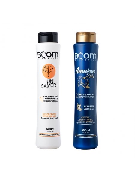 Набор кератина BOOM Cosmetics Amazon Oil для выпрямления волос, 2х500 мл (заводские)
