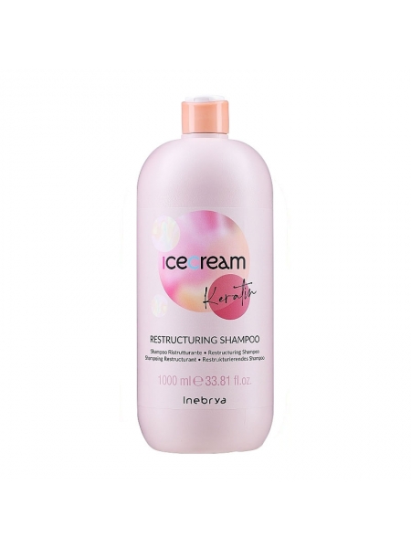 Відновлюючий шампунь Inebrya Keratin Restructuring shampoo з кератином, 1000 мл