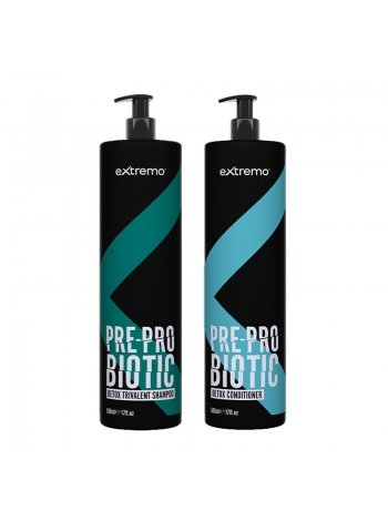 Набір Extremo Pre-Probiotic Detox Trivalent шампунь та кондиціонер тривалентні з пробіотиком (EX226/EX227), 2х300 г (розлив)