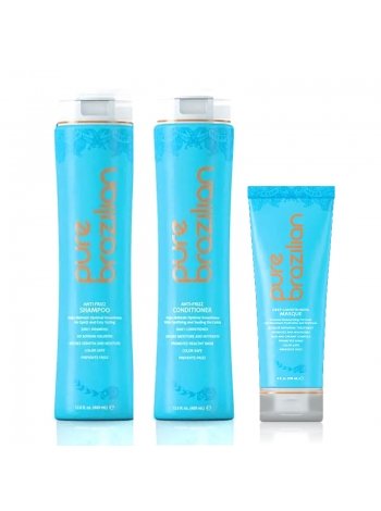 Розгладжуючий набір для волосся Pure Brazilian Acai Anti-Frizz шампунь, кондиціонер і маска 400/400/237 мл