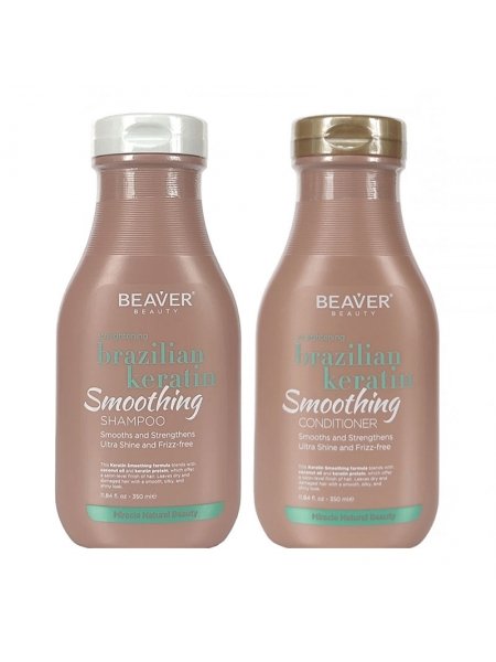 Набір з кератином Beaver Brazilian Keratin Smoothing шампунь та кондиціонер для еластичності волосся