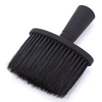 Щетка сметка волос после стрижки для парикмахера, барбера овал с черной ручкой Barber Shop Black, 140х100 мм