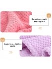 Полотенце-тюрбан для сушки волос флисовый с пушистой микрофибры D3 62x25 см розовое